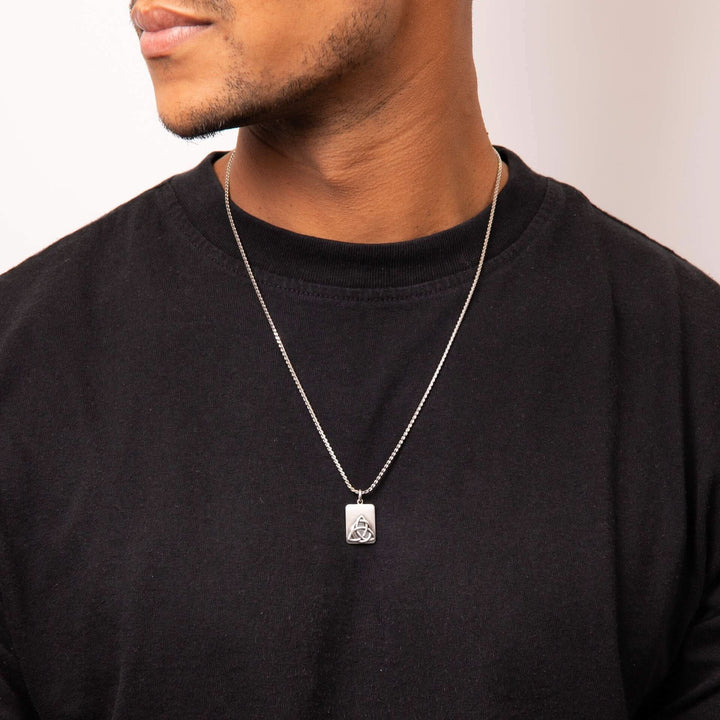 Sterling Silver Oxidized Rectangular Trinity Pendant P5385X