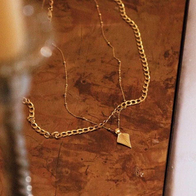 Palm Leaf Bobble Chain 18ct Gold Plated Necklace WN02_GPDaisyWN02_GP