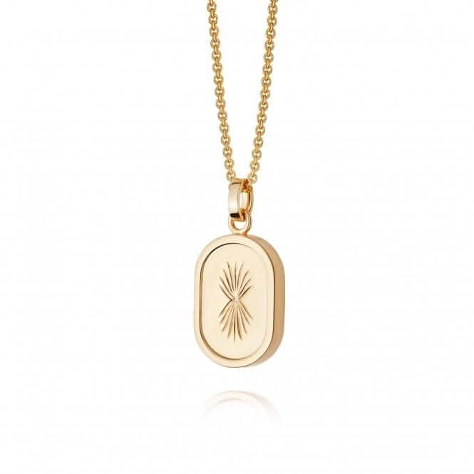 Palm Leaf Oval Locket 18ct Gold Plated Necklace LK01_GPDaisyLK01_GP