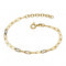 Paperclip Link Chain 7" Gold Plated Bracelet 76812GDDew76812GD