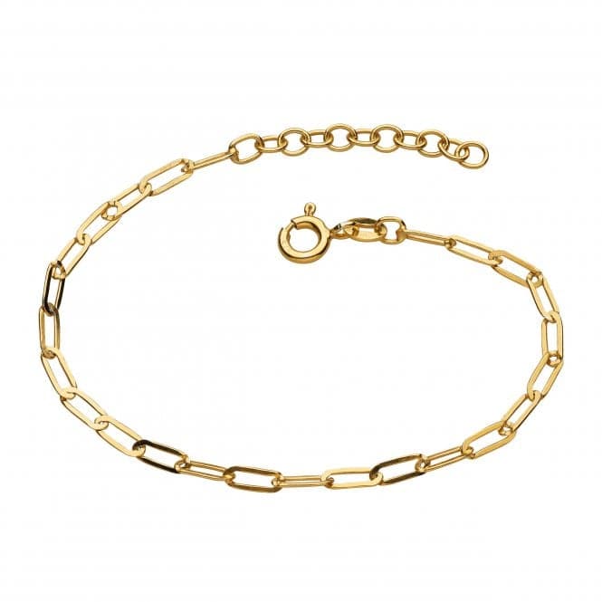 Paperclip Link Chain 7" Gold Plated Bracelet 76812GDDew76812GD