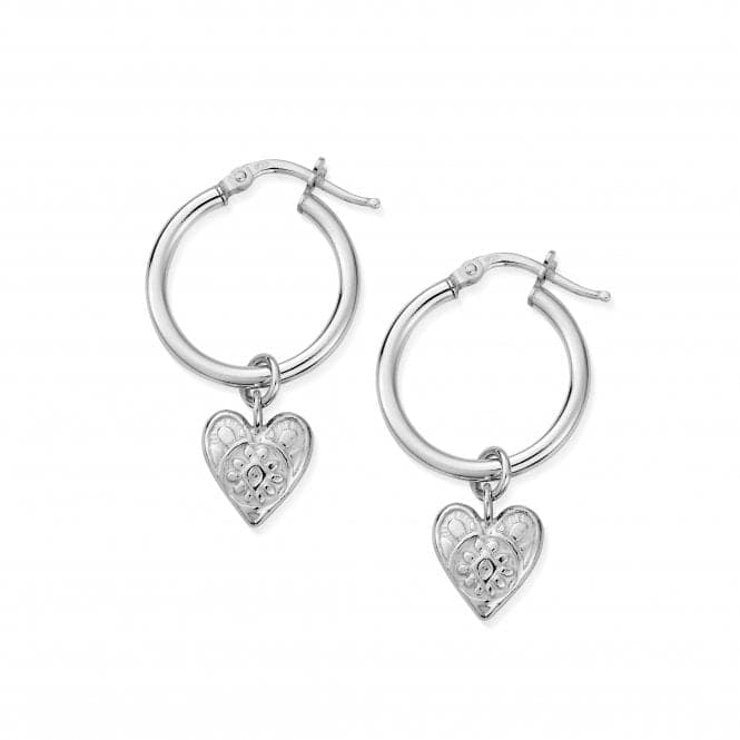 Patterned Heart Hoop Earrings SEH691ChloBoSEH691