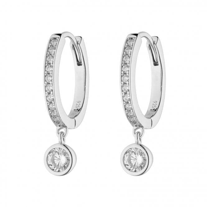 Pave Assembled Hoop Bezel Drop Earrings E6059DiamonfireE6059