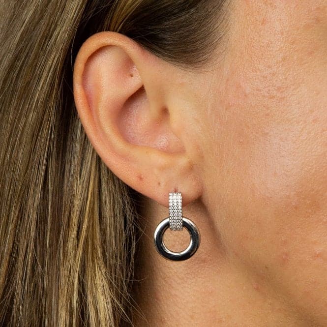 Pave Organic Donut Hoop Earrings E5882CFiorelli SilverE5882C