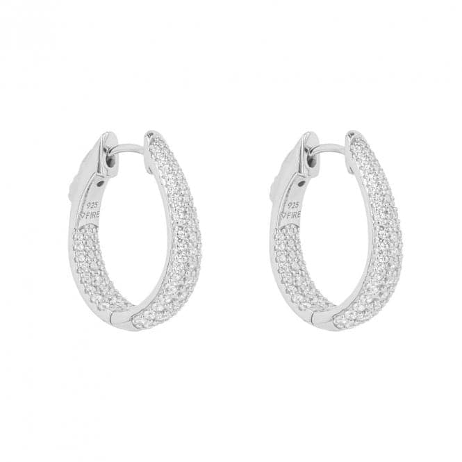 Pave Set Zirconia Hoop Earrings E6187DiamonfireE6187