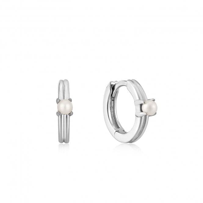 Pearl Cabochon Huggie Hoop Earrings E043 - 03HAnia HaieE043 - 03H