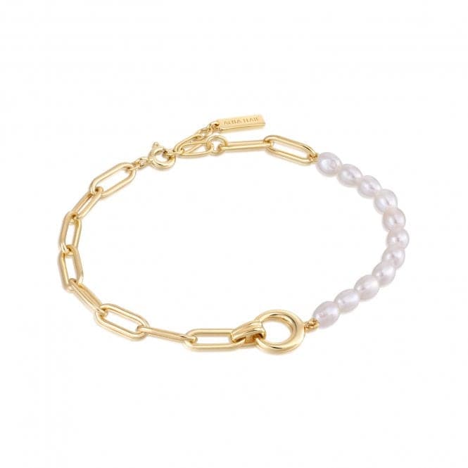 Pearl Chunky Link Chain Bracelet B043 - 02GAnia HaieB043 - 02G