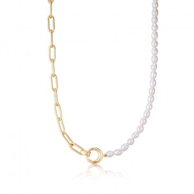 Pearl Chunky Link Chain Necklace N043 - 01GAnia HaieN043 - 01G