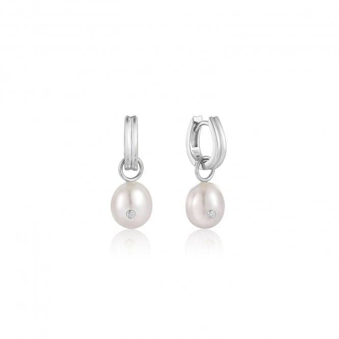 Pearl Drop Sparkle Huggie Hoop Earrings  E043 - 04HAnia HaieE043 - 04H