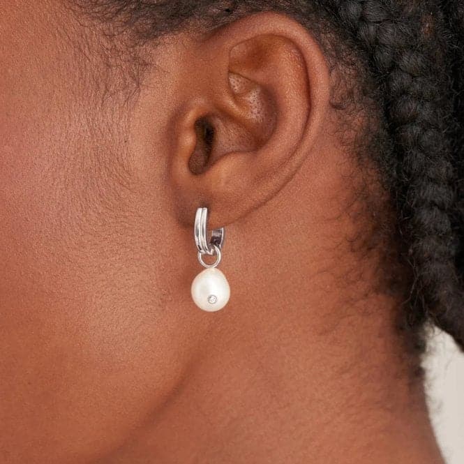 Pearl Drop Sparkle Huggie Hoop Earrings  E043 - 04HAnia HaieE043 - 04H