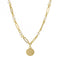 Pearl Station Disc 9ct Yellow Gold Necklace GN387WElements GoldGN387W