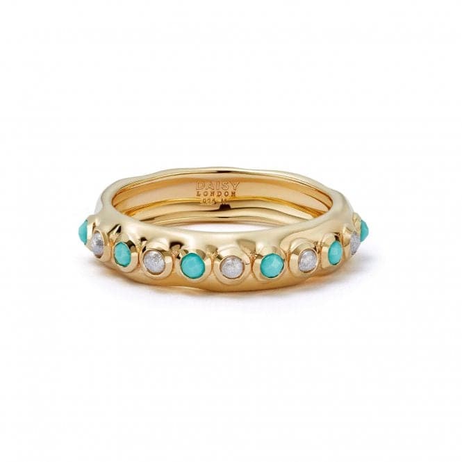 Pearl Turquoise Organic 18ct Gold Plated Ring SSR05_GPDaisySSR05_GP_L