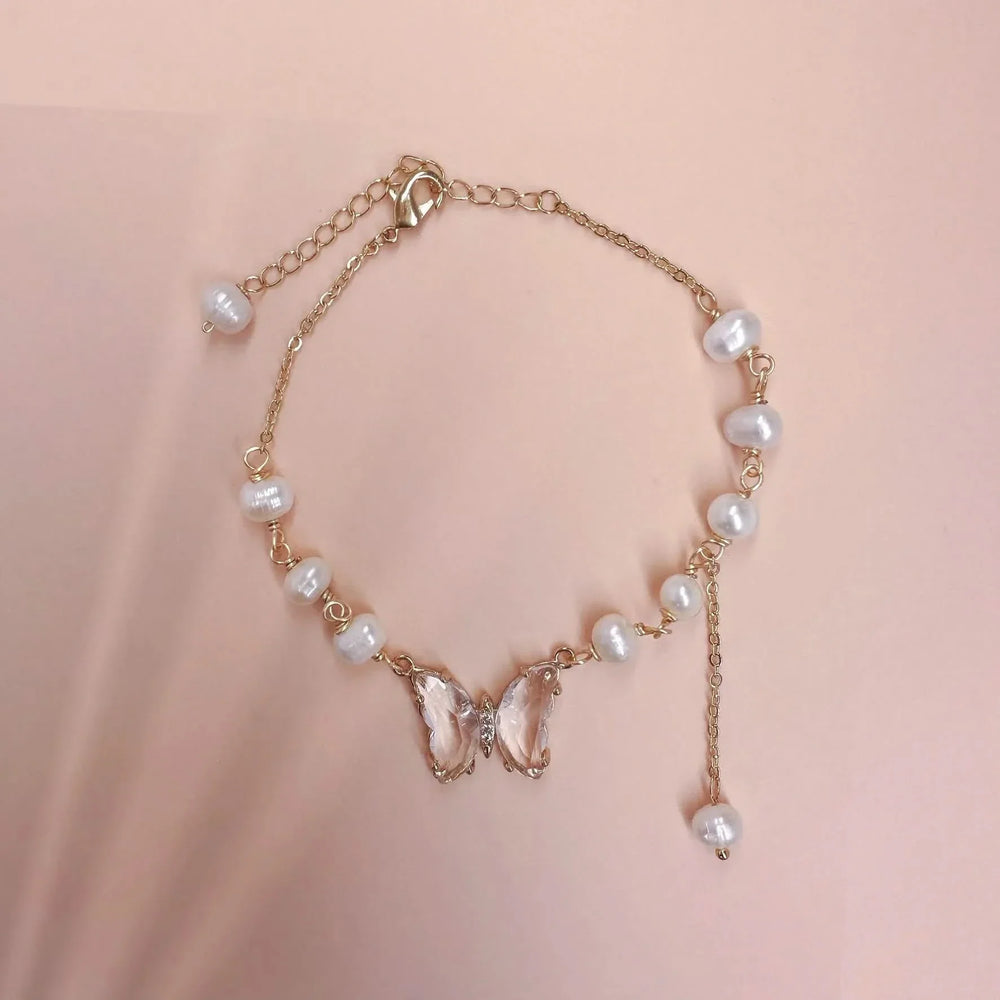 Pearl Butterfly Gold Bracelet - Elegant & Chic Gift