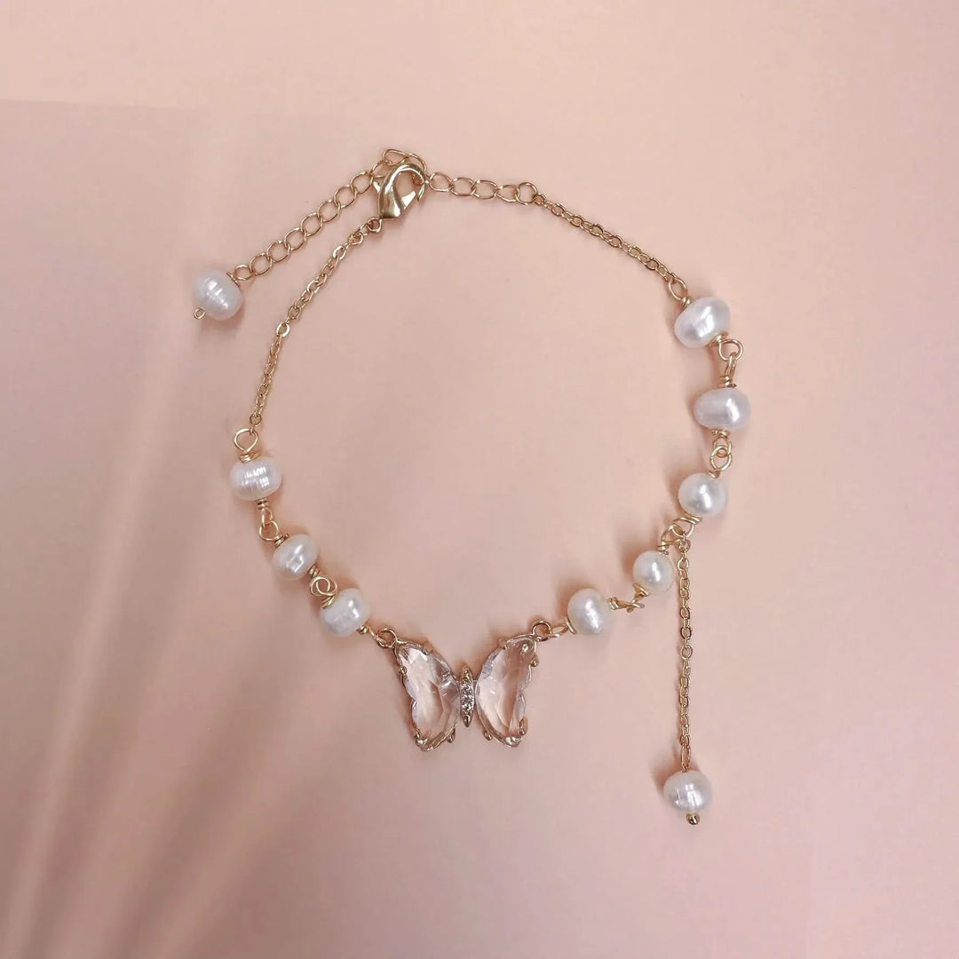 Pearl Butterfly Gold Bracelet - Elegant & Chic Gift