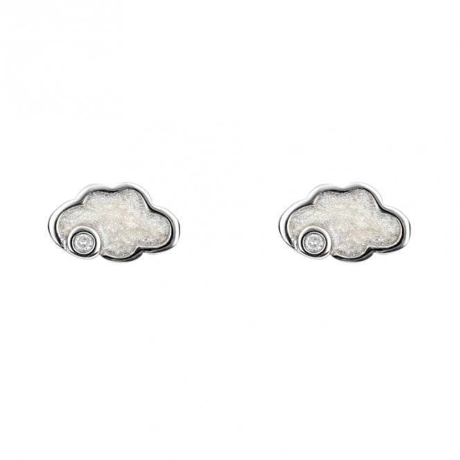 Pearlised Enamel Cloud Diamond Stud Earrings E6329D for DiamondE6329