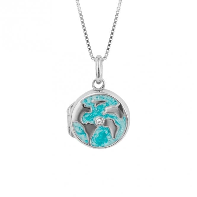 Pearlised Enamel Earth Locket Diamond Pendant P5301D for DiamondP5301