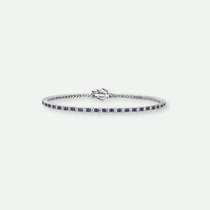 Penelope | 9ct White Gold Created Sapphire and Lab Grown Diamond BraceletCreated BrillianceBA0073124