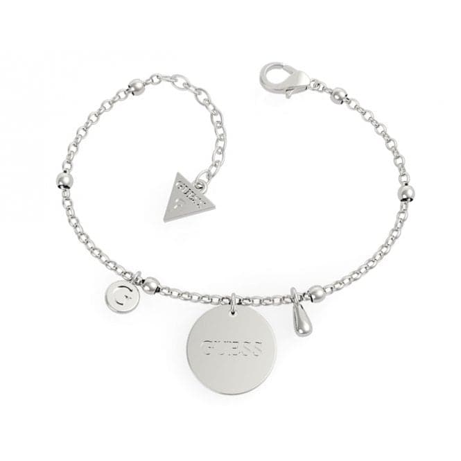 Peony Art Chain & Charms Silver Bracelet UBB29117 - LGuess JewelleryUBB29117 - L