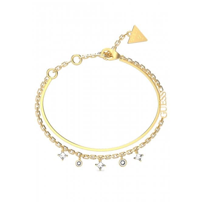 Perfect Liaison White Charms Chain Gold Bracelet UBB03068YGWHLGuess JewelleryUBB03068YGWHL