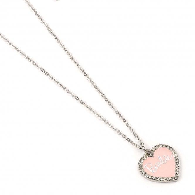 Pink Enamel Heart Pendant Crystal Necklace BMN00003BarbieBMN00003