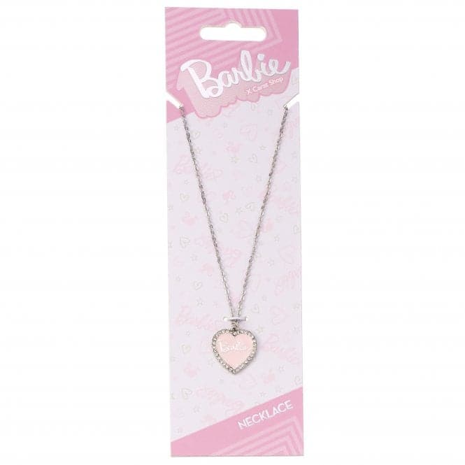 Pink Enamel Heart Pendant Crystal Necklace BMN00003BarbieBMN00003