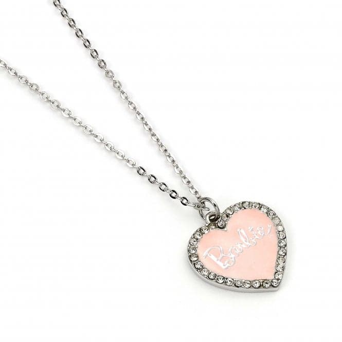 Pink Enamel Heart Pendant Crystal Necklace BMN00003BarbieBMN00003