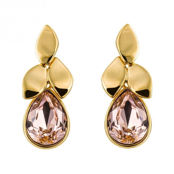 Plain Polished Petals Pink Vintage Rose Yellow Plating Earrings E6259PBeginningsE6259P