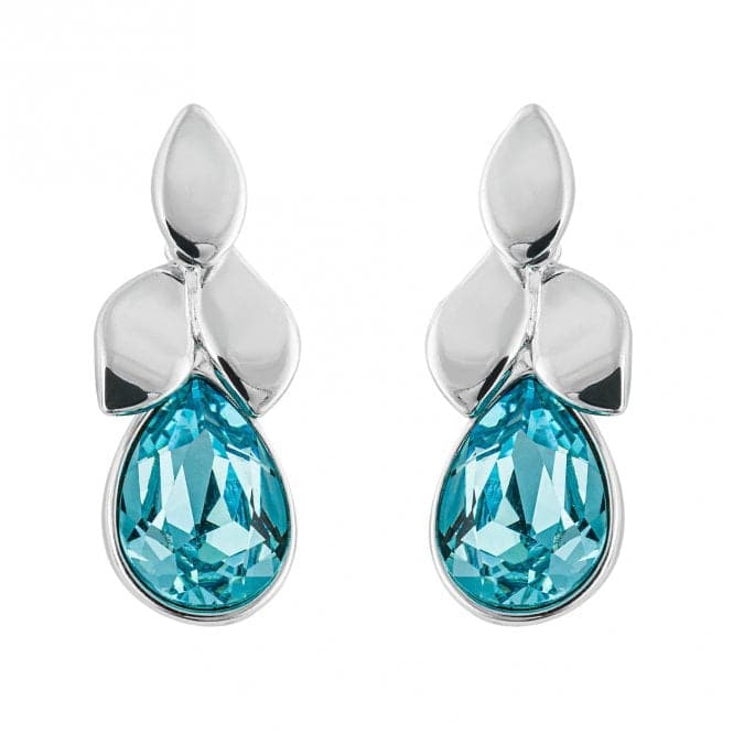 Plain Polished Petals With Aqua Bohemic Preciosa Earrings E6258TBeginningsE6258T
