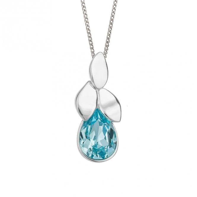 Plain Polished Petals With Aqua Bohemic Preciosa Pendant P5238TBeginningsP5238T