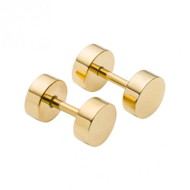 Plain Round Gold Plated Stud Earrings E6286Fred BennettE6286