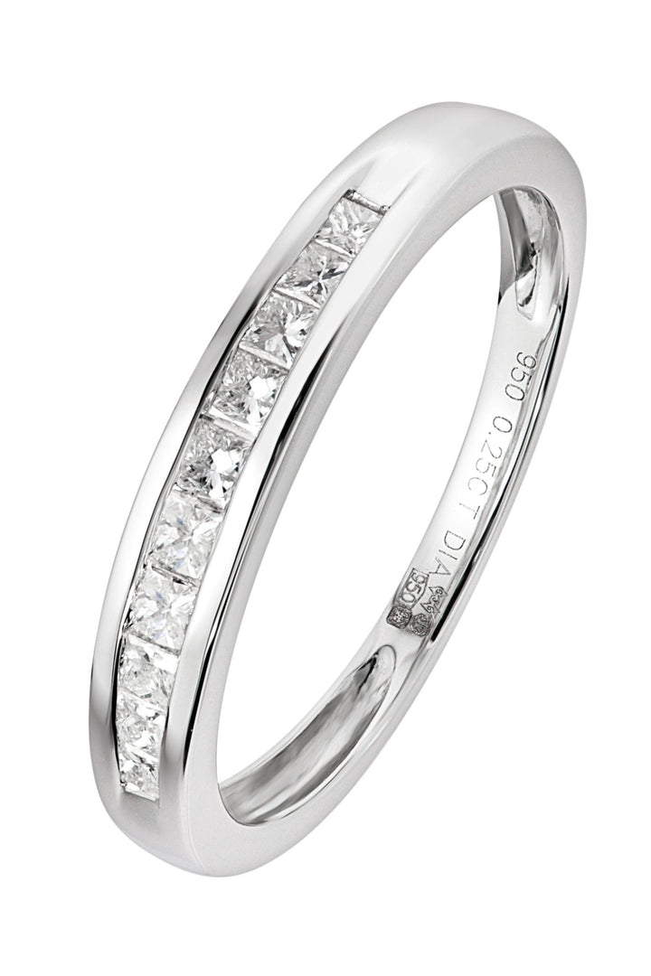 Platinum 0.25ct Princess Cut Diamond Half Eternity RingThe Fine CollectiveBA0002051 - R