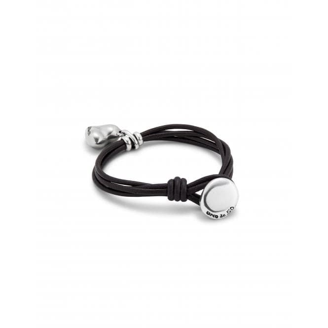 Pretty Love Leather Small Silver Plated Heart Bracelet PUL2403MARMTLUNOde50PUL2403MARMTL