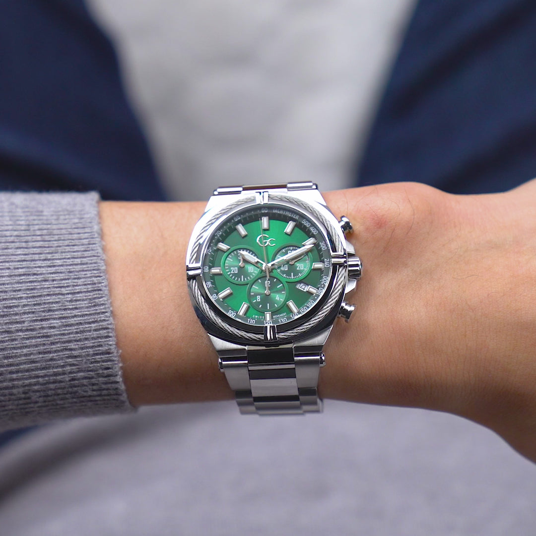 GC Sportchic Mens Silver Tone Watch Z32002G9MF