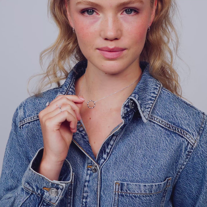 Sterling Silver Gocciolina Circolo Necklace SJ-N2627