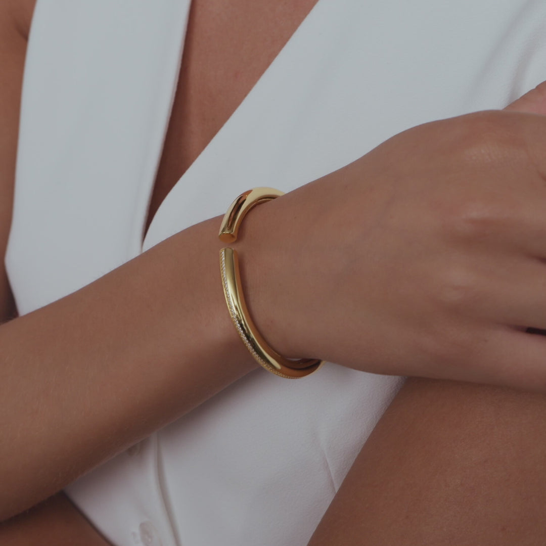 Sif Jakobs 18K gold plated Palermo Bangle SJ-BG2588-CZ-YG