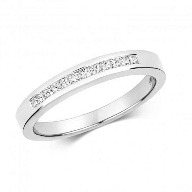Princess Cut 12 Stone Channel White Gold Ring RDQ202WGemstones JewelleryRDQ202W/J