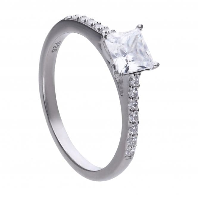 Princess Cut Cubic Zirconia Pave Shoulders Ring R3748DiamonfireR3748 16