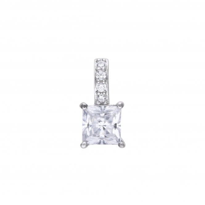 Princess Cut Cubic Zirconia Pendant With Pave Bale Pendant P4915DiamonfireP4915