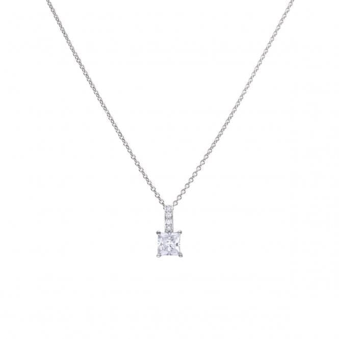 Princess Cut Cubic Zirconia Pendant With Pave Bale Pendant P4915DiamonfireP4915