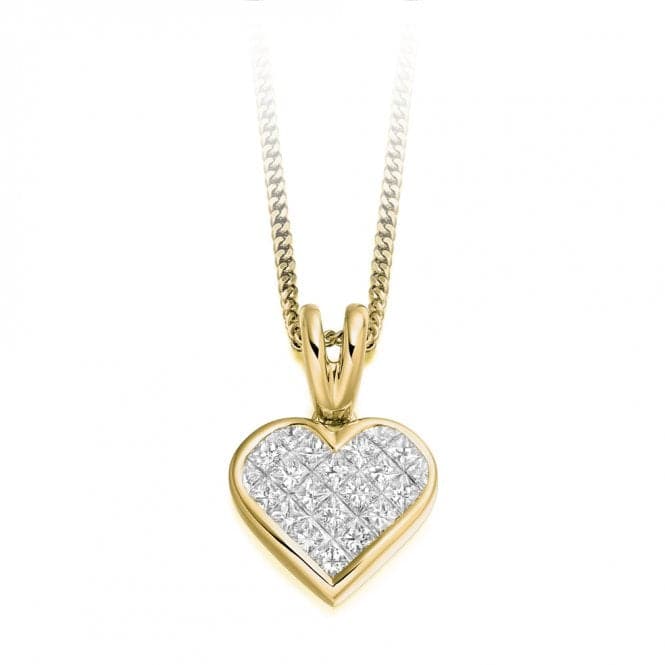 Princess Cut Diamond Heart Pendant 1.10ctThe Harmony CollectionPE014 - 2RG