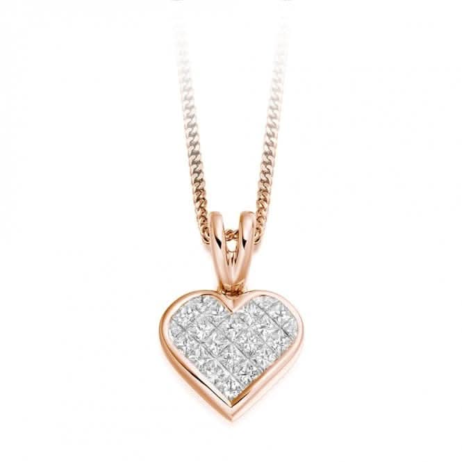 Princess Cut Diamond Heart Pendant 1.10ctThe Harmony CollectionPE014 - 3WG