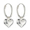 Puffed Heart Charm Assembled Hoop Earrings E6005BeginningsE6005