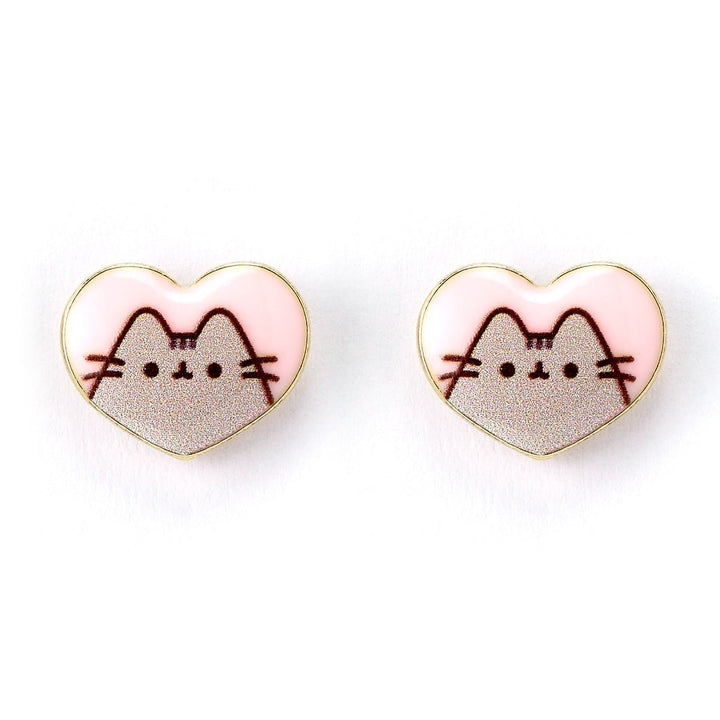 Pusheen the Cat Pink Enamel and Gold Heart Stud Earrings PTCE0104PusheenPTCE0104