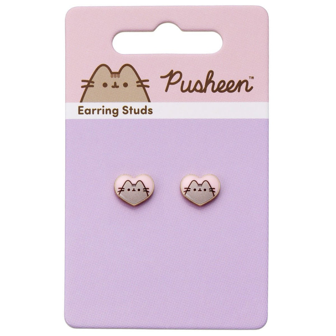 Pusheen the Cat Pink Enamel and Gold Heart Stud Earrings PTCE0104PusheenPTCE0104