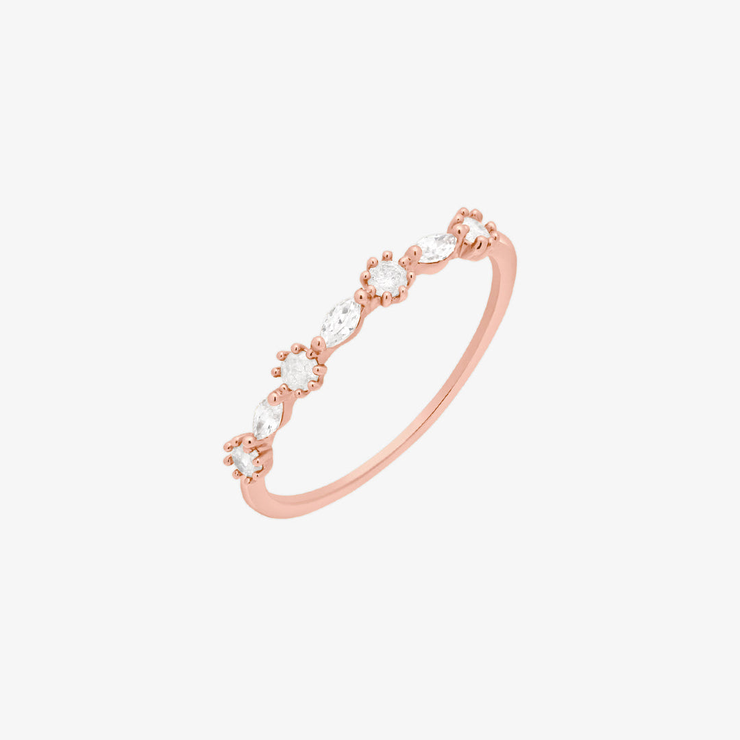 White Cubic oval circle ring-2