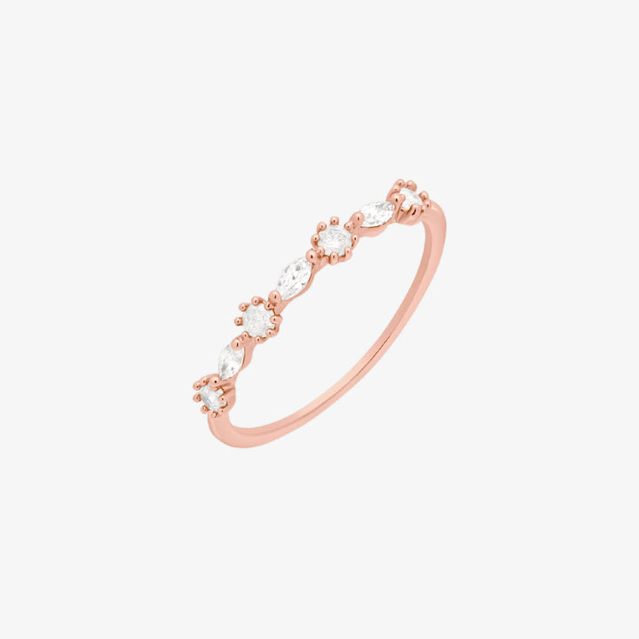 White Cubic oval circle ring-2