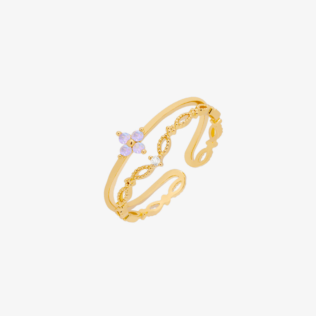 Double moonstone vine ring-0