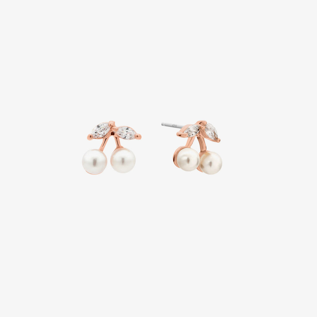 Pearl cherry earrings-2