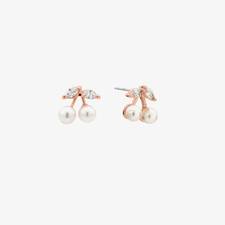 Pearl cherry earrings-2
