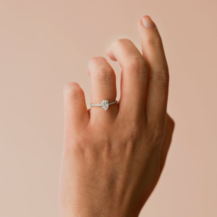 Rachel | 9ct White Gold 0.75ct tw Pear Lab Grown Diamond Engagement RingCreated BrillianceBA0072548 - O